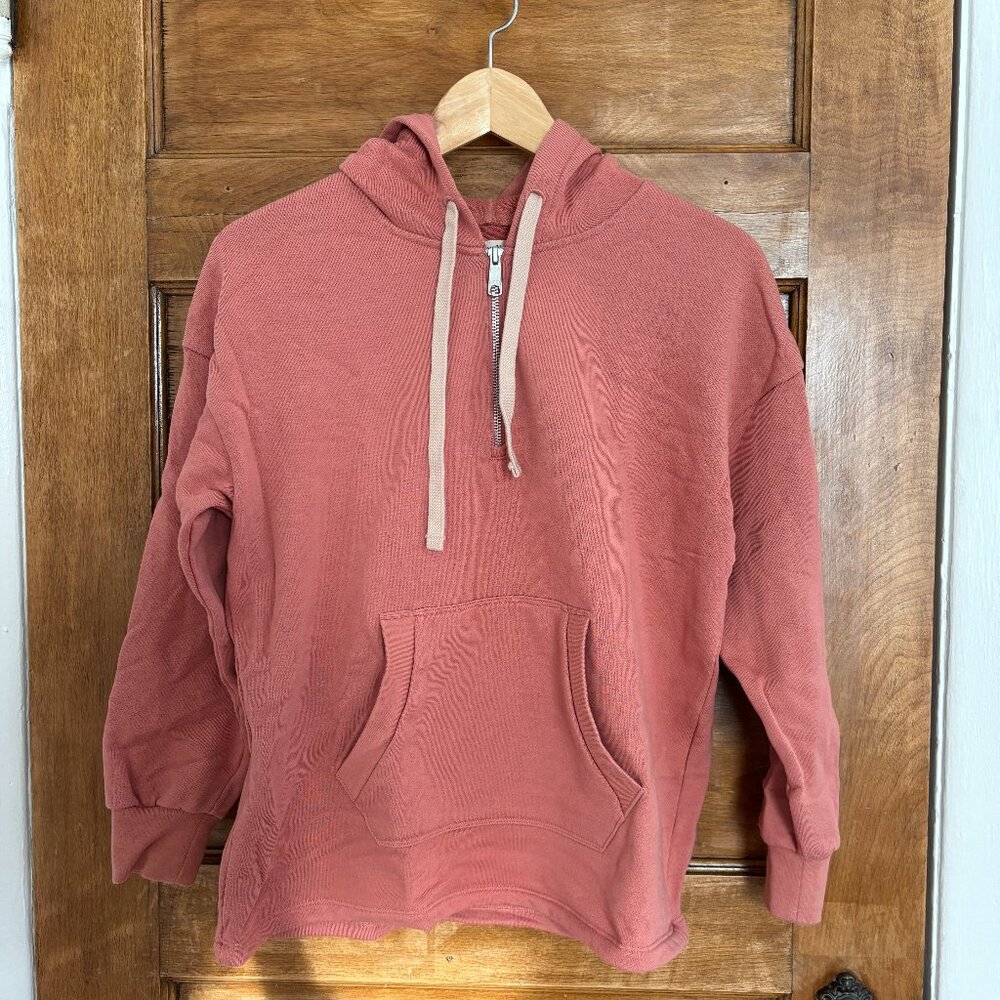 Madewell (Re)sourced Cotton Relaxed Hoodie Sweatshirt in Rose Dust - XS